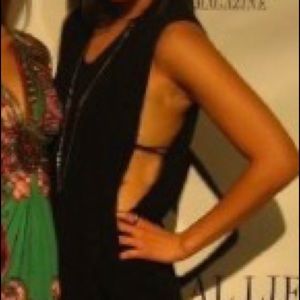 Leyendecker silk crepe black dress size M